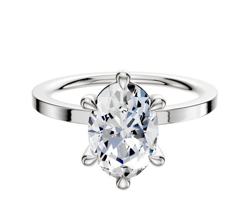 Platinum 6 Prong Basket Classic Flat 1.5mm Engagement Ring