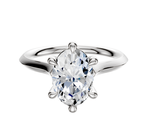 Platinum 6 Prong Basket Cathedral Knife Edge 2.0mm Engagement Ring