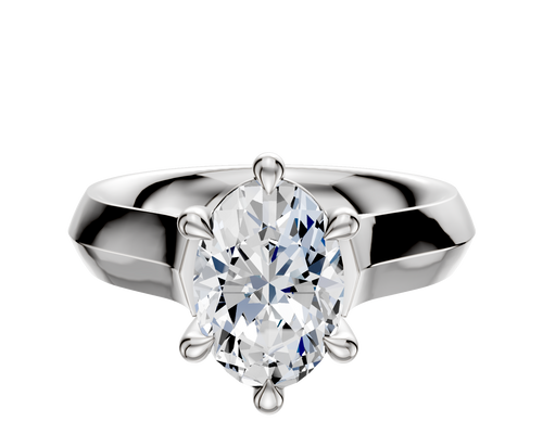 Platinum 6 Prong Basket Cathedral Knife Edge 4.0mm Engagement Ring