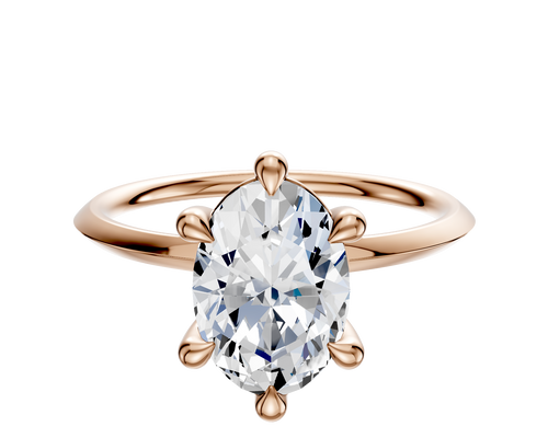 18K Rose Gold 6 Prong Basket Classic Knife Edge 1.5mm Engagement Ring