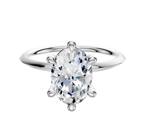 Platinum 6 Prong Basket Classic Knife Edge 1.5mm Engagement Ring