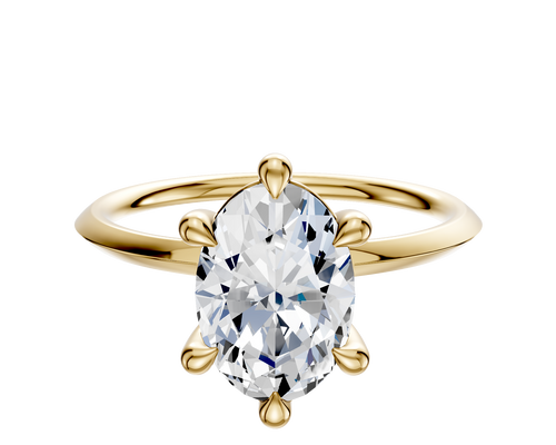 18K Yellow Gold 6 Prong Basket Classic Knife Edge 1.5mm Engagement Ring