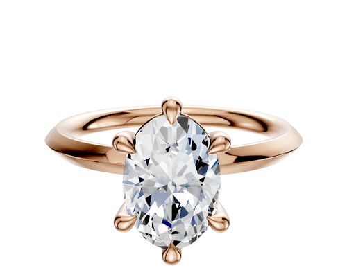 18K Rose Gold 6 Prong Basket Classic Knife Edge 2.0mm Engagement Ring