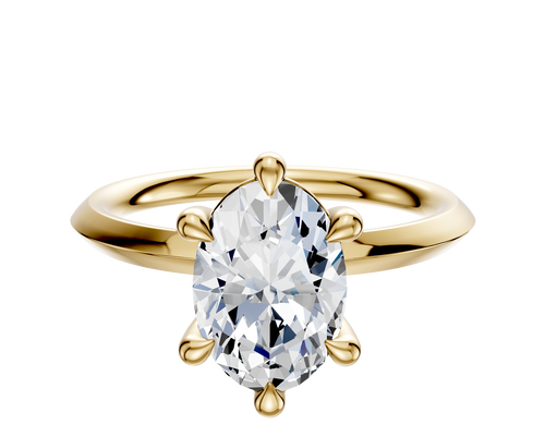 18K Yellow Gold 6 Prong Basket Classic Knife Edge 2.0mm Engagement Ring