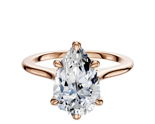 14K Rose Gold 6 Prong Basket Cathedral Dome 1.5mm Engagement Ring