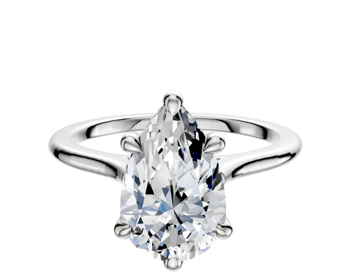 Platinum 6 Prong Basket Cathedral Dome 1.5mm Engagement Ring