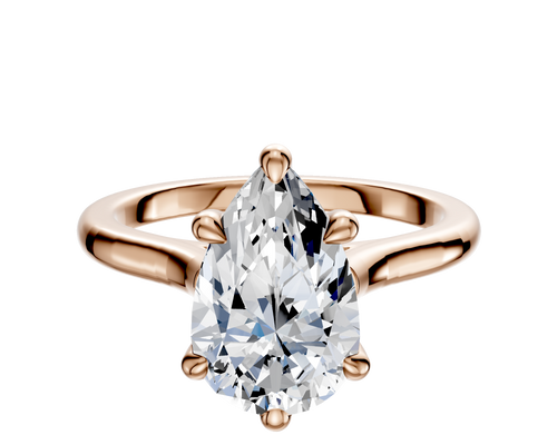 18K Rose Gold 6 Prong Basket Cathedral Dome 2.0mm Engagement Ring