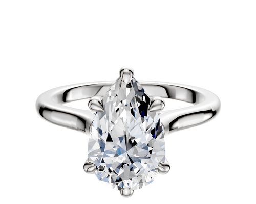 14K White Gold 6 Prong Basket Cathedral Dome 2.0mm Engagement Ring