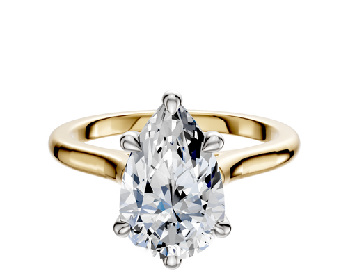 18K Two Tone 6 Prong Basket Cathedral Dome 2.0mm Engagement Ring