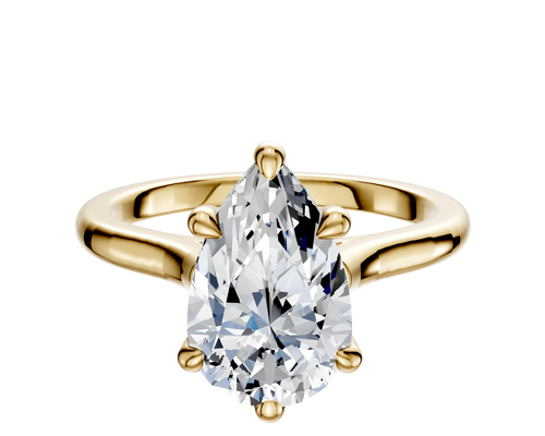 14K Yellow Gold 6 Prong Basket Cathedral Dome 2.0mm Engagement Ring