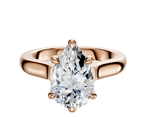 18K Rose Gold 6 Prong Basket Cathedral Dome 3.0mm Engagement Ring
