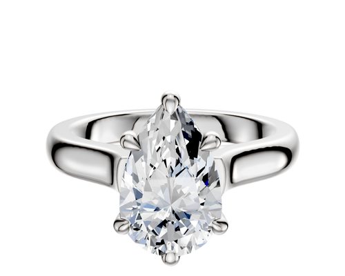 Platinum 6 Prong Basket Cathedral Dome 3.0mm Engagement Ring
