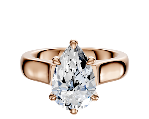 18K Rose Gold 6 Prong Basket Cathedral Dome 4.0mm Engagement Ring