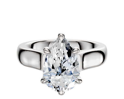 18K White Gold 6 Prong Basket Cathedral Dome 4.0mm Engagement Ring