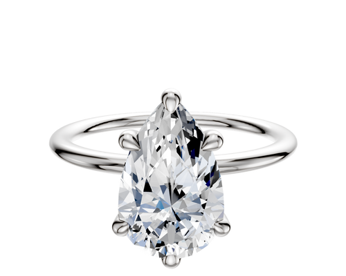 18K White Gold 6 Prong Basket Classic Dome 1.5mm Engagement Ring