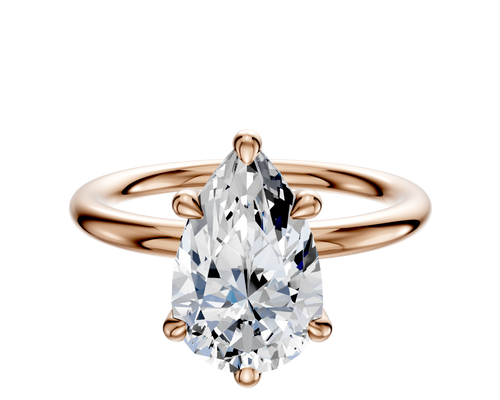 18K Rose Gold 6 Prong Basket Classic Dome 2.0mm Engagement Ring