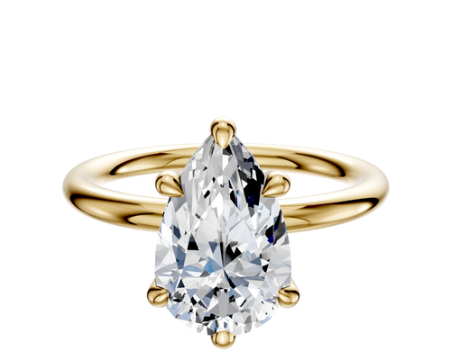 14K Yellow Gold 6 Prong Basket Classic Dome 2.0mm Engagement Ring