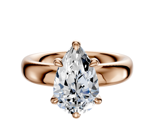 14K Rose Gold 6 Prong Basket Classic Dome 4.0mm Engagement Ring