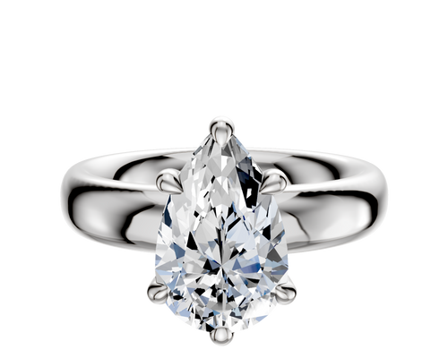Platinum 6 Prong Basket Classic Dome 4.0mm Engagement Ring