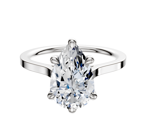 Platinum 6 Prong Basket Cathedral Flat 1.5mm Engagement Ring