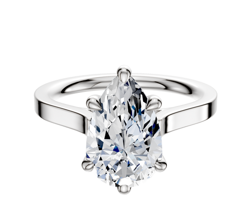 Platinum 6 Prong Basket Cathedral Flat 2.0mm Engagement Ring