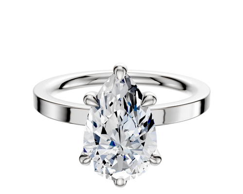 Platinum 6 Prong Basket Classic Flat 2.0mm Engagement Ring