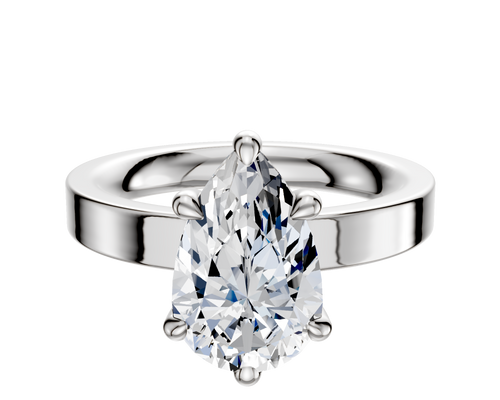 Platinum 6 Prong Basket Classic Flat 3.0mm Engagement Ring