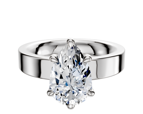 Platinum 6 Prong Basket Classic Flat 4.0mm Engagement Ring