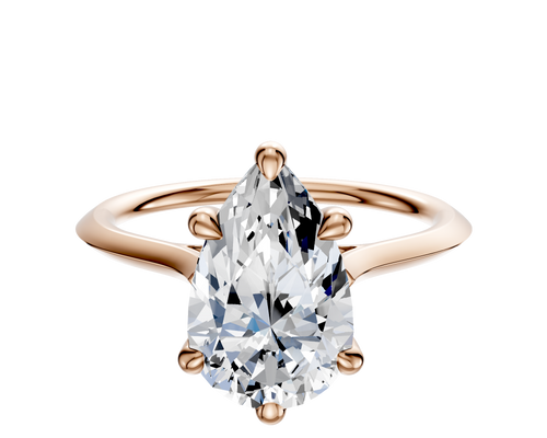 18K Rose Gold 6 Prong Basket Cathedral Knife Edge 1.5mm Engagement Ring