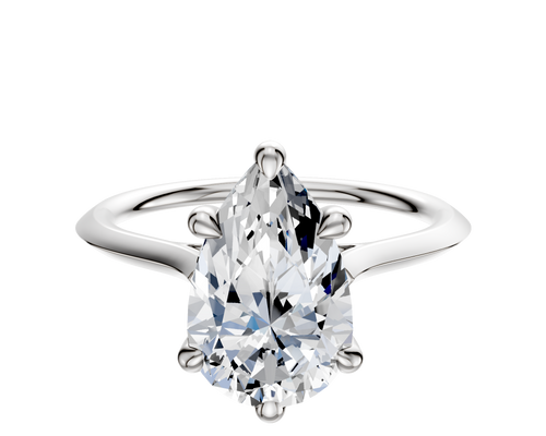 14K White Gold 6 Prong Basket Cathedral Knife Edge 1.5mm Engagement Ring