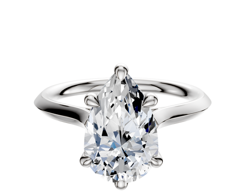 18K White Gold 6 Prong Basket Cathedral Knife Edge 2.0mm Engagement Ring