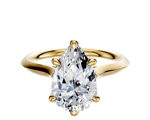 14K Yellow Gold 6 Prong Basket Cathedral Knife Edge 2.0mm Engagement Ring