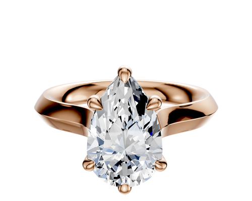 18K Rose Gold 6 Prong Basket Cathedral Knife Edge 3.0mm Engagement Ring