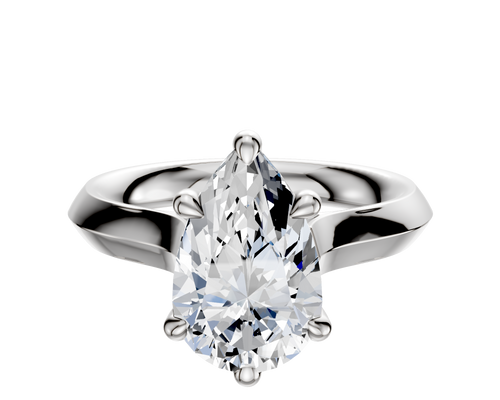 14K White Gold 6 Prong Basket Cathedral Knife Edge 3.0mm Engagement Ring