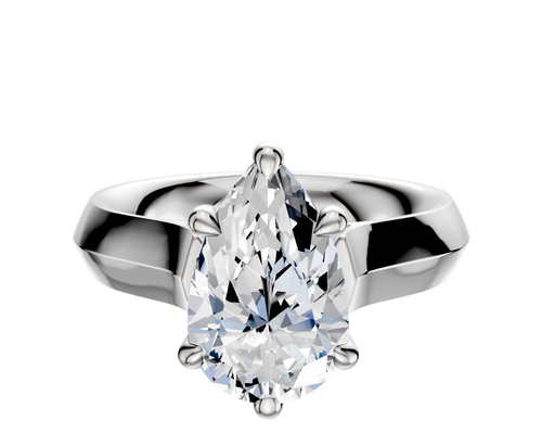 Platinum 6 Prong Basket Cathedral Knife Edge 4.0mm Engagement Ring