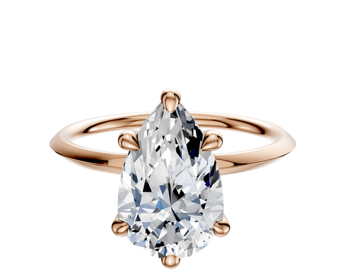 18K Rose Gold 6 Prong Basket Classic Knife Edge 1.5mm Engagement Ring
