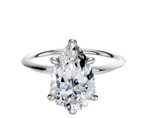 Platinum 6 Prong Basket Classic Knife Edge 1.5mm Engagement Ring