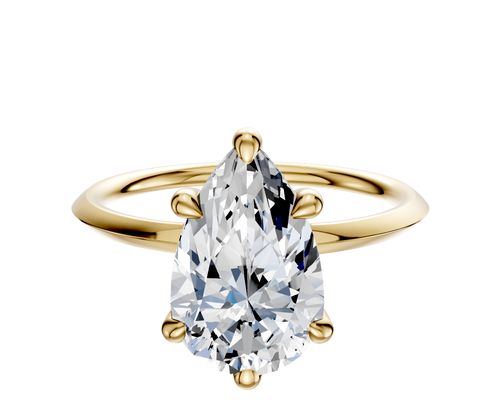 14K Yellow Gold 6 Prong Basket Classic Knife Edge 1.5mm Engagement Ring