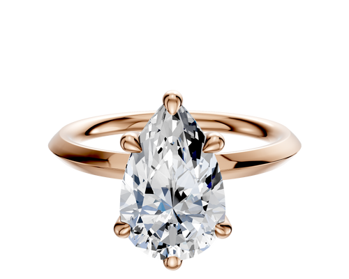 18K Rose Gold 6 Prong Basket Classic Knife Edge 2.0mm Engagement Ring