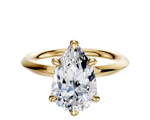 14K Yellow Gold 6 Prong Basket Classic Knife Edge 2.0mm Engagement Ring