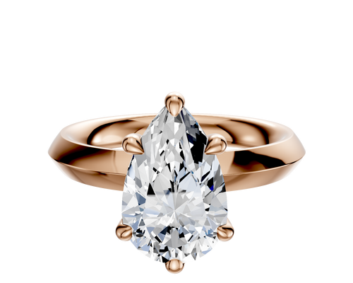 18K Rose Gold 6 Prong Basket Classic Knife Edge 3.0mm Engagement Ring