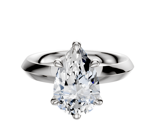 Platinum 6 Prong Basket Classic Knife Edge 3.0mm Engagement Ring