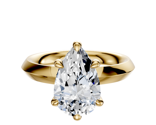 14K Yellow Gold 6 Prong Basket Classic Knife Edge 3.0mm Engagement Ring