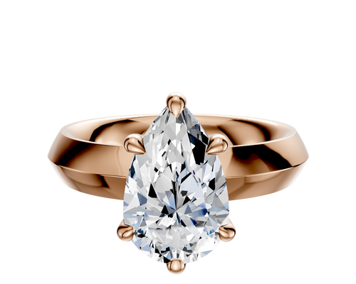 18K Rose Gold 6 Prong Basket Classic Knife Edge 4.0mm Engagement Ring