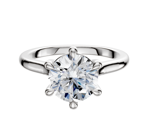 18K White Gold 6 Prong Basket Cathedral Dome 2.0mm Engagement Ring