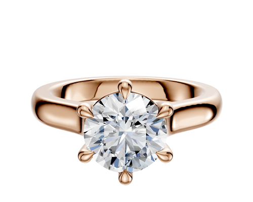 18K Rose Gold 6 Prong Basket Cathedral Dome 3.0mm Engagement Ring