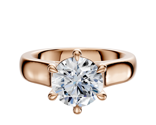 18K Rose Gold 6 Prong Basket Cathedral Dome 4.0mm Engagement Ring