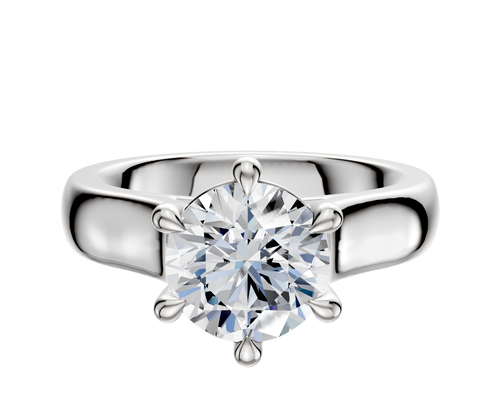 14K White Gold 6 Prong Basket Cathedral Dome 4.0mm Engagement Ring