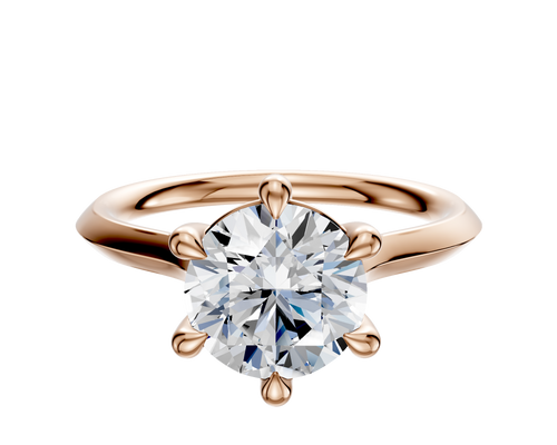 18K Rose Gold 6 Prong Basket Cathedral Knife Edge 2.0mm Engagement Ring