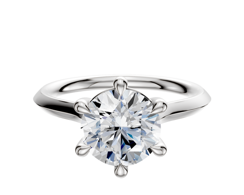 18K White Gold 6 Prong Basket Cathedral Knife Edge 2.0mm Engagement Ring